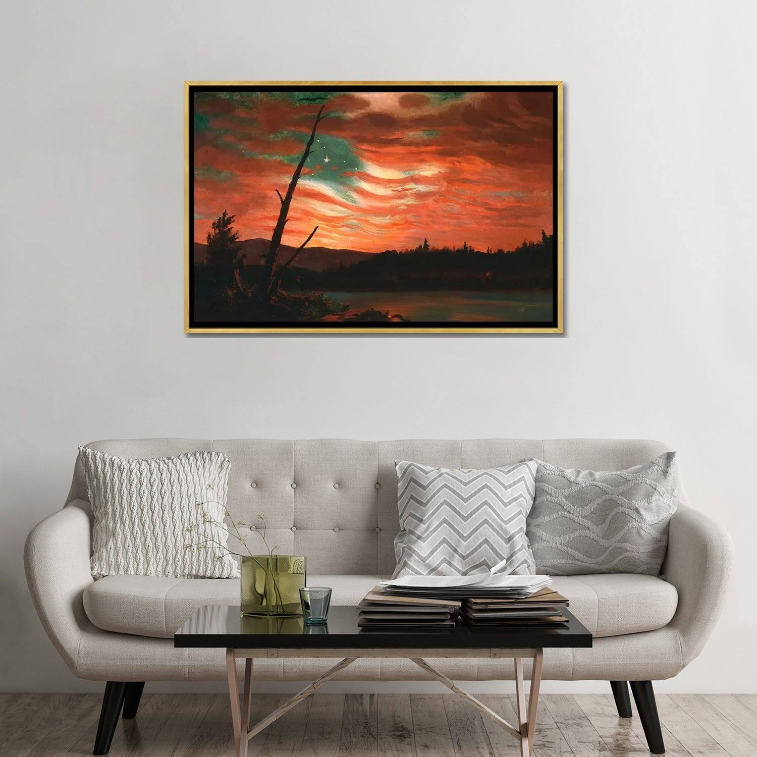 iCanvas "Our Banner in the Sky " by Frederic Edwin Church Framed Canvas